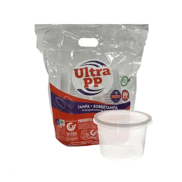 KIT POTE TAMPA ULTRA PP 500 ML CX12X25